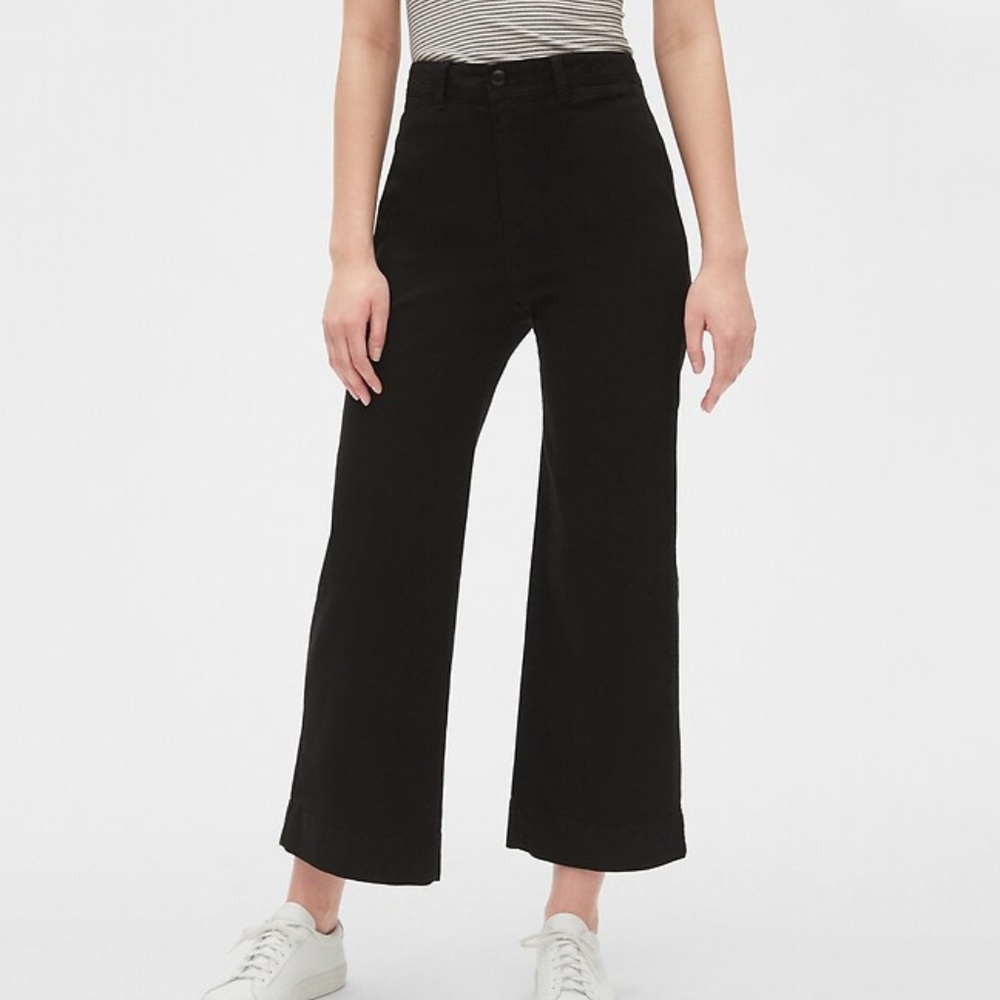 High Rise Wide-Leg Crop Chinos | GAP